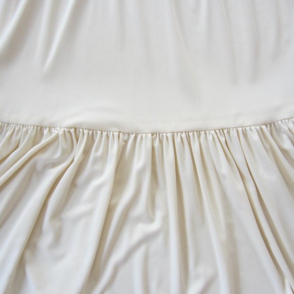 Vintage Cream Ivory Long Sleeve Dress Pintuck Polyester 1970s Medium - Picture 11 of 11